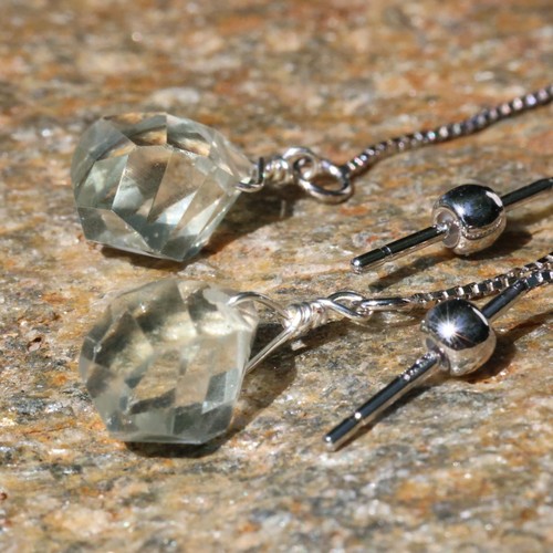 Boucles oreilles prasiolites - boucles, d'oreilles