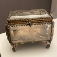 ancienne boîte à bijoux Napoléon III Verre Biseauté 