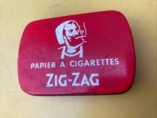 Ancienne Rare Boite Tôle métal Papier à cigarettes Zig-Zag Zouave