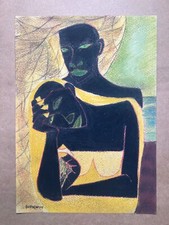 OSWALDO GUAYASAMIN Dessin sur papier (fait main) signé et estampillé techniqu...