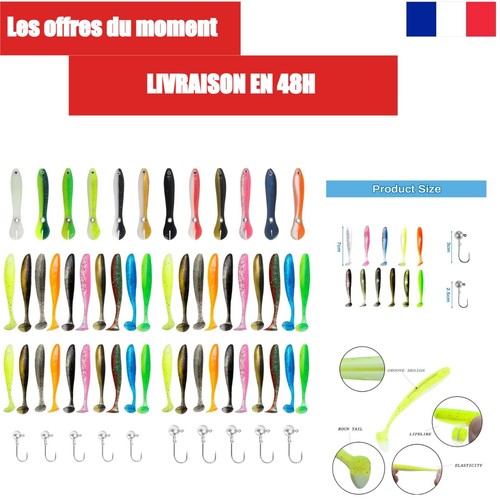 Leurre souple mer 55pcs - souple, avec