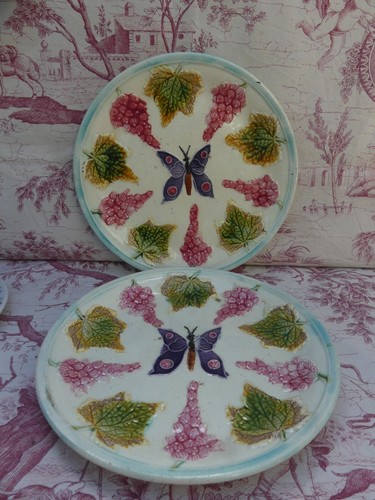 Assiettes barbotine decor - assiettes,