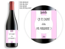 Bouteille de bière ou vin personnalisable demande à la future marraine