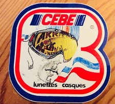  autocollant CÉBÉ ancien lunettes de soleil casque ski old sticker vintage 