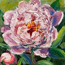 Peinture florale fleur rose