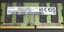 Mémoire Pc Portable SAMSUNG  16GO RAM DDR4 , format SODIMM - PC4-3200AA 3200Mhz