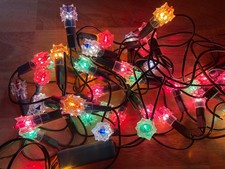 Vintage 80’s Sapin Guirlande Électrique Lumineuse Diamants 50 Lampes Déco NOËL