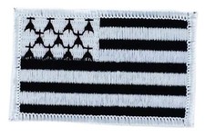 Patch écusson brodé Drapeau Bretagne Breton gwenn ha du Thermocollant  Blason