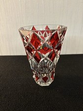 Vase rouge overlay en cristal
