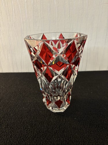 Vase rouge overlay cristal - overlay,