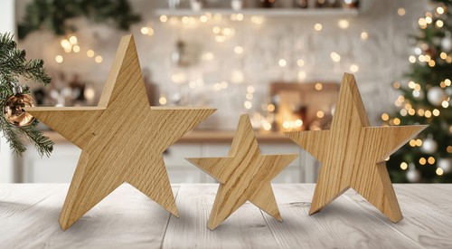 étoiles bois chêne - bois, en