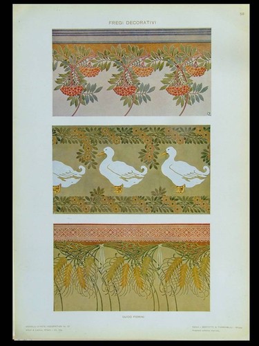 Decor art nouveau - art, canards