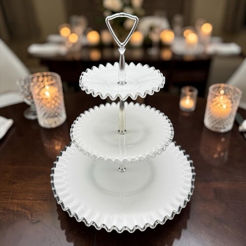 Fenton silver crest - silver, three