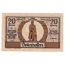 [#286920] Billet, Allemagne, Solnhofen, 20 Pfennig, personnage 1921-07-01, SPL M