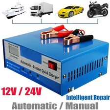 Chargeur de Batterie de Voiture 12V/24V - 10A - Intelligent Automatique LCD