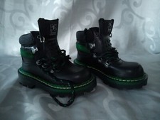 CHAUSSURES GRUNG GOTHIQUE BRAKO NOIR VERT ÉCOLOGIQUE VINTAGE  35,5 36 RARE 