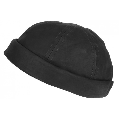 Bonnet docker cuir noir biker - noir,