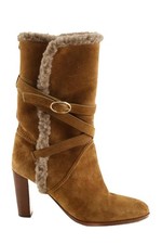 Boots fourées en daim marron Vanessa Bruno 37