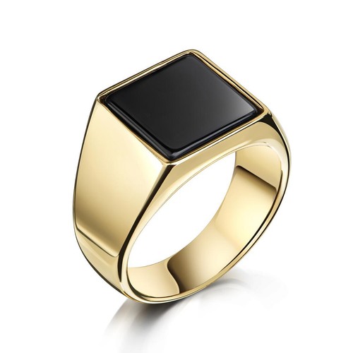 Bague homme plaqué onyx - bague,