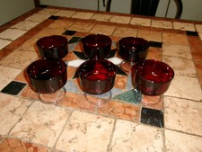 Lot de 6 Coupes à Champagne Luminarc - Rouge Rubis - Vintage