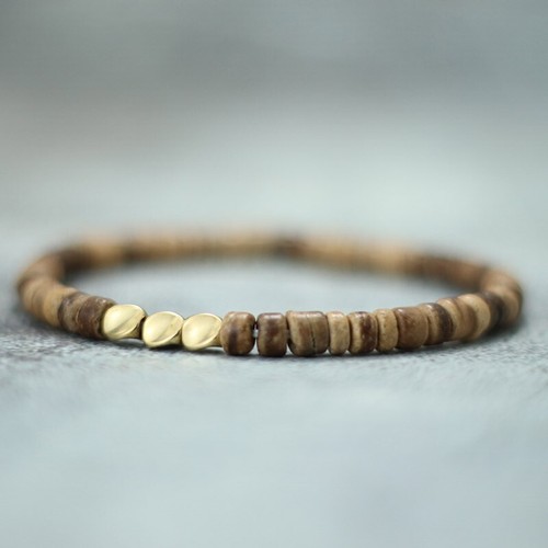 Bracelet perles bois et - perles, en
