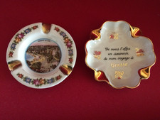 2 petits cendriers ou vide poche NICE et GRASSE ( porcelaine de Monte Carlo )
