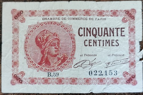 Billet centimes chambre - billet, de