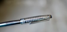 MAGNIFIQUE STYLO BILLE MONTBLANC MEISTERSTÜCK PL. PLATINE FINITION GEOMETRIQUE