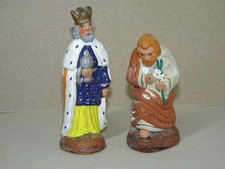 7 cm Lot santon ancien Nativité Joseph Roi mage Castelin Peirano ?
