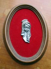 Petit tableau relief Sainte-marie ornement religieux Vierge - étains du Galion