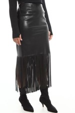 Neuf Femmes Noir Cuir D'Agneau