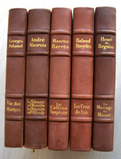 5 LIVRES RELIES CUIR -