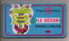 LE DECOR - BAIGNOL et FARJON 12 Crayons de couleurs Boîte vintage Alain Cornic 