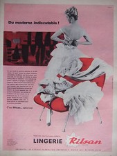 PUBLICITÉ 1957 LINGERIE RILSAN ORGANICO DU MODERNE INDISCUTABLE - ADVERTISING