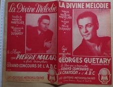 partition LA DIVINE MELODIE - Georges Guetary Pierre Malar