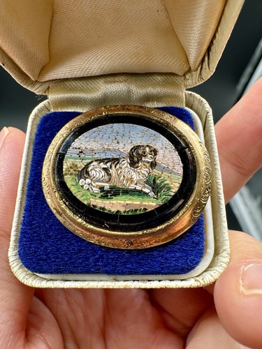 Broche ancienne micro mosaique - ancienne,