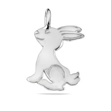 Pendentif lapin lapin en argent sterling 925 collier animal breloque bijoux...