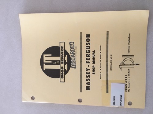 Shop service manual mf - service, mf-41