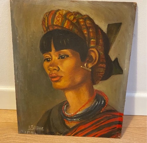 Tableau ancien huile portrait - huile,