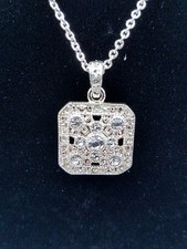Elegant Crusted Square Pendant