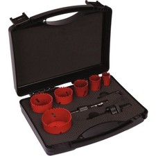 Kit complet 6 trépan HSS bi métal ° 22 à 65 mm multi matériaux spécial plombier 
