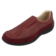 Ballerines Burgundy Free Step En Cuir / Daim Pour Femmes Taille UK 7
