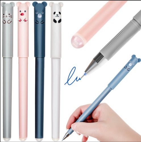 Stylo bleu avec caoutchouc - bleu,