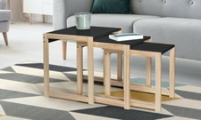 Ensemble de 3 tables basses bois gigognes Livia -