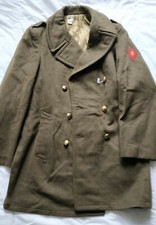 manteau militaire over Coat laine kaki uniforme Indochine Algérie