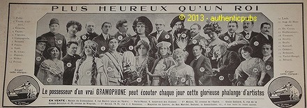 Publicite 1913 gramophone - gramophone, la