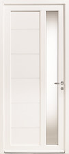 Porte d'Entrée PVC Galium Vitrage Sablé Dépoli Rectangle Blanc 2150 x 900