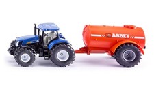 SIKU, NEW HOLLAND T7070 Avec tonne a lisier ABBEY 1 essieu, échelle 1/50, SIK...