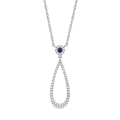 14k blanc diamant saphir - blanc,