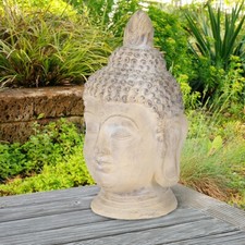 Tête de Bouddha ornement décor maison en pierre artificielle Feng-Shui 78 cm